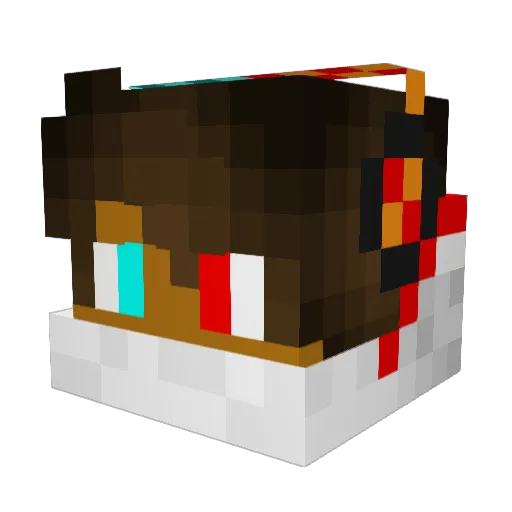 Fatdocdee Minecraft avatar head, 3D render