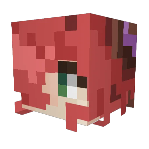 Fatedroses Minecraft avatar head, 3D render