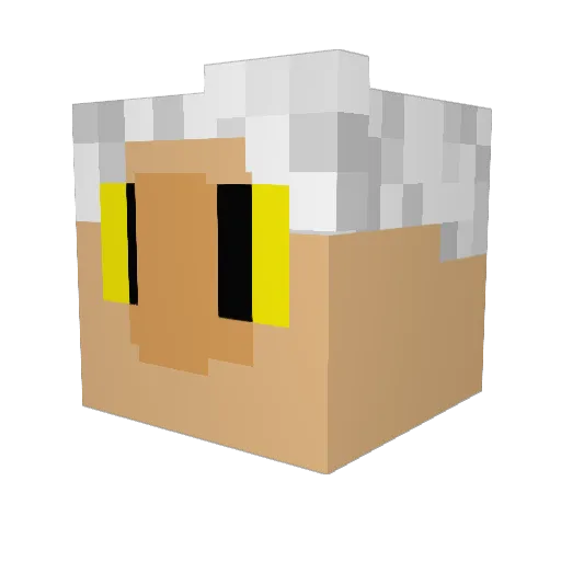 Fateris Minecraft avatar head, 3D render