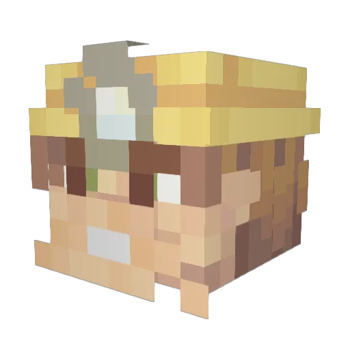 FatherMine Minecraft avatar head, 3D render