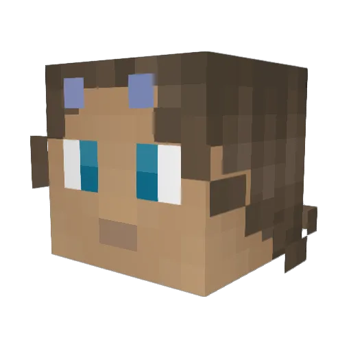 Fatima05 Minecraft avatar head, 3D render