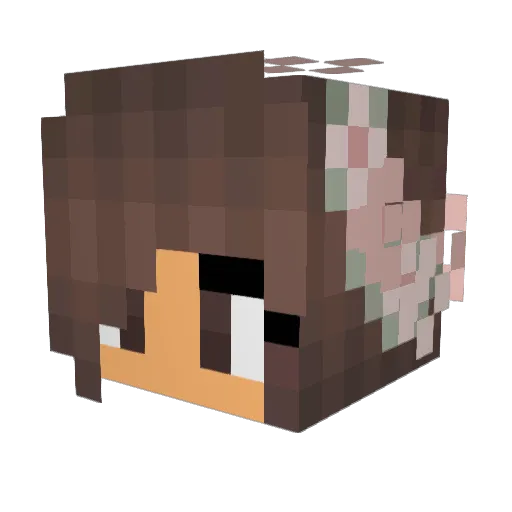 Fatima28 Minecraft avatar head, 3D render
