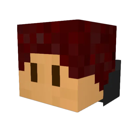 Fatkim Minecraft avatar head, 3D render