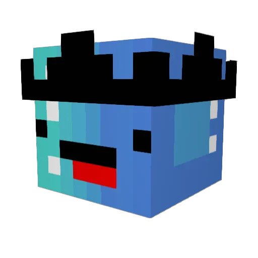 Fatpapschris Minecraft avatar head, 3D render