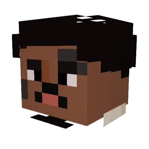 FattBlatts Minecraft avatar head, 3D render