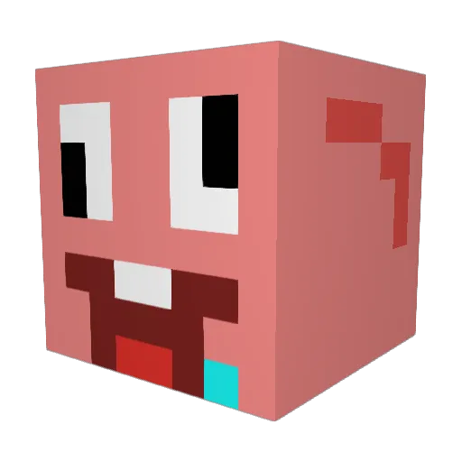FattestPP Minecraft avatar head, 3D render