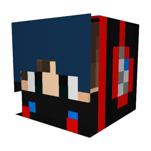 Fattim Minecraft avatar head, 3D render