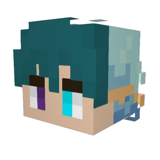 FattoPanda Minecraft avatar head, 3D render