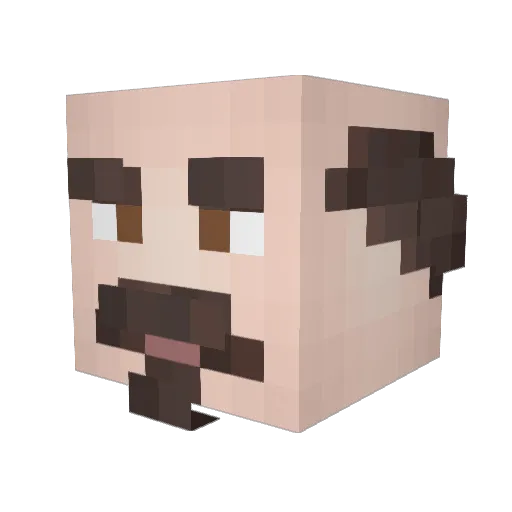 FattyBumba Minecraft avatar head, 3D render