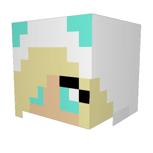 Fatyaoming Minecraft avatar head, 3D render