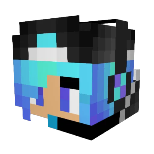 Fatzefin Minecraft avatar head, 3D render