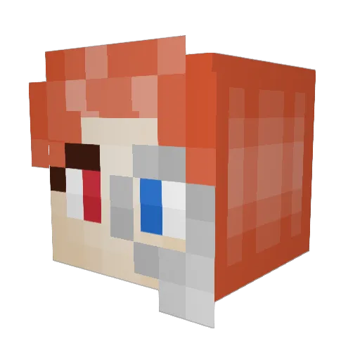 Fauguette Minecraft avatar head, 3D render