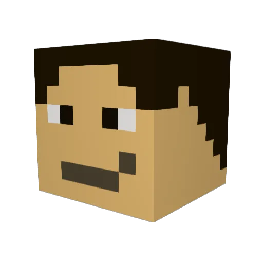 Faulkry Minecraft avatar head, 3D render
