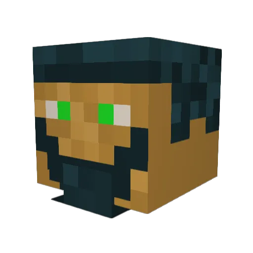 Fauller Minecraft avatar head, 3D render
