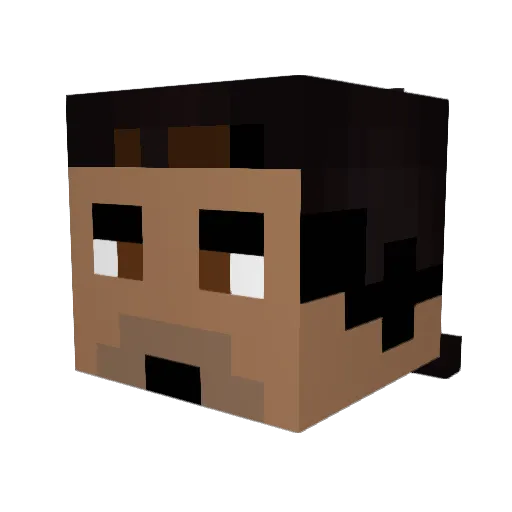 FausRC Minecraft avatar head, 3D render