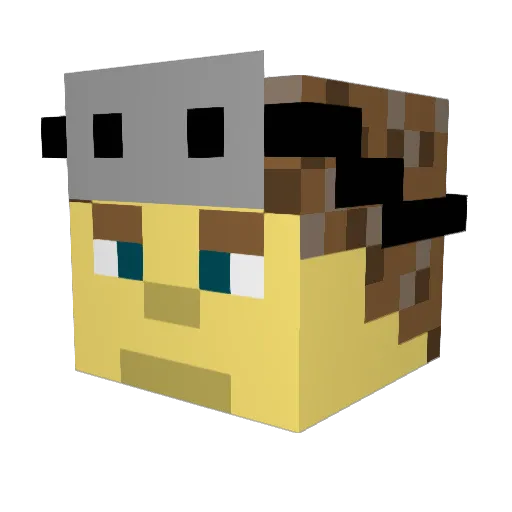 Fauset Minecraft avatar head, 3D render