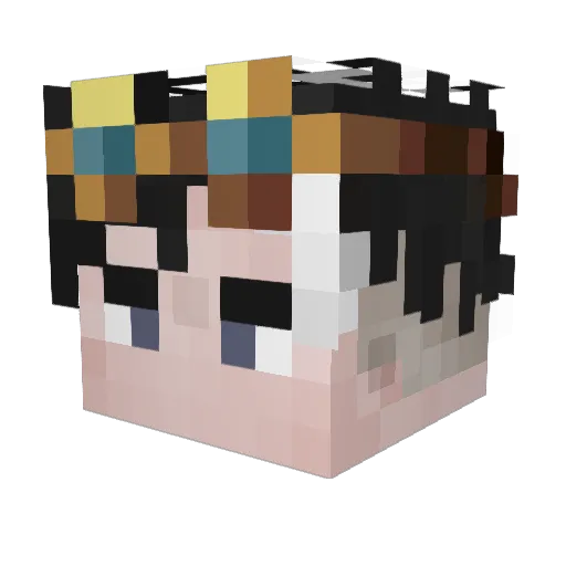 Fausik Minecraft avatar head, 3D render