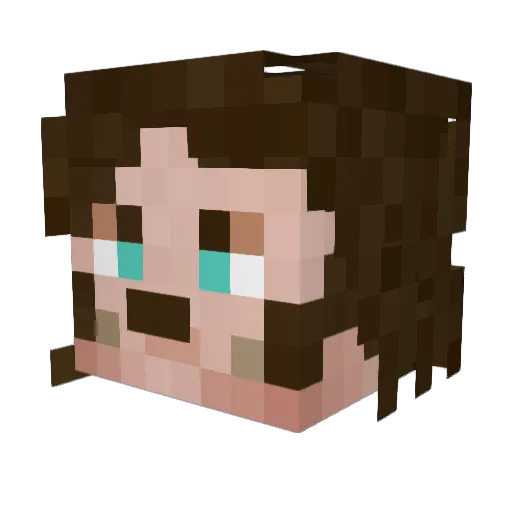 Fauskere Minecraft avatar head, 3D render