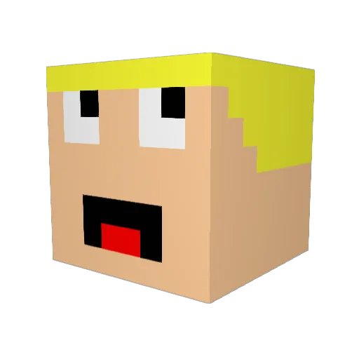 Faust92 Minecraft avatar head, 3D render