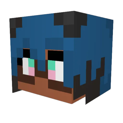 Fausticorn Minecraft avatar head, 3D render