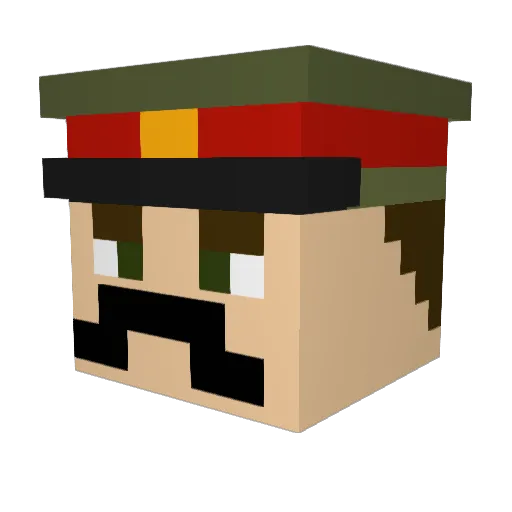 FauxHawksRock Minecraft avatar head, 3D render