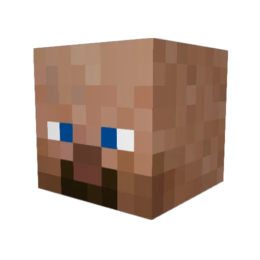 Fauxci Minecraft avatar head, 3D render