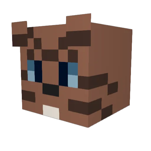 Fauxclaws Minecraft avatar head, 3D render