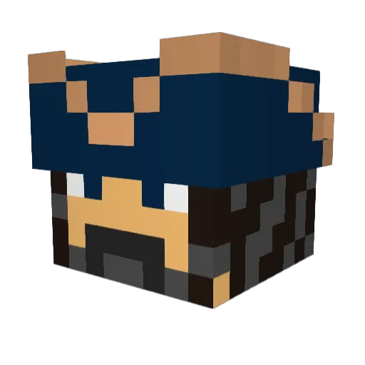 Fauxrique Minecraft avatar head, 3D render