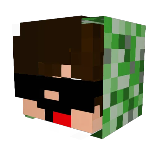 Fawchalie Minecraft avatar head, 3D render