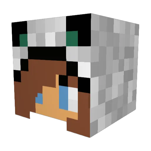 Fawen25 Minecraft avatar head, 3D render