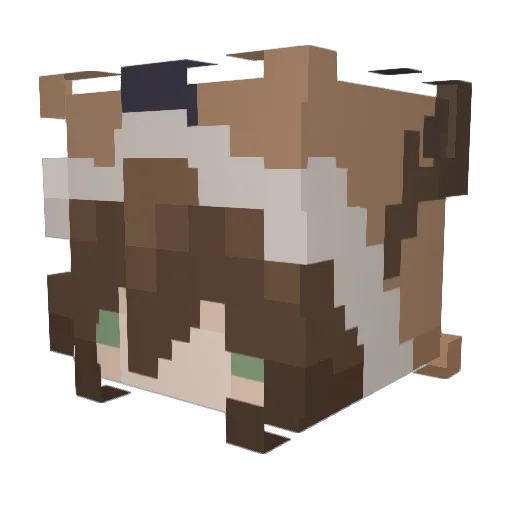 Fawndant Minecraft avatar head, 3D render