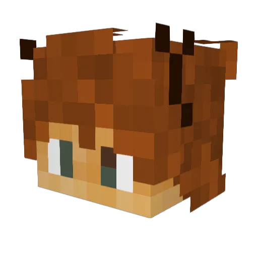 Fawnji Minecraft avatar head, 3D render