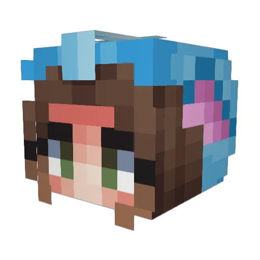 Fawuuuu Minecraft avatar head, 3D render