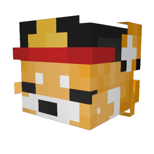 FawziTheFox Minecraft avatar head, 3D render