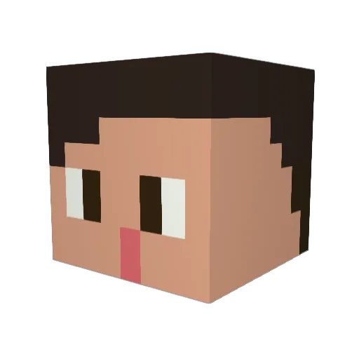 Fax909 Minecraft avatar head, 3D render