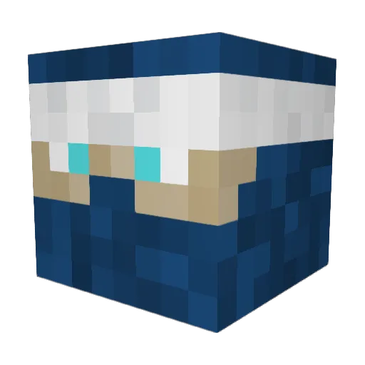 FaxFiction Minecraft avatar head, 3D render
