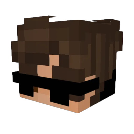 Faxil Minecraft avatar head, 3D render