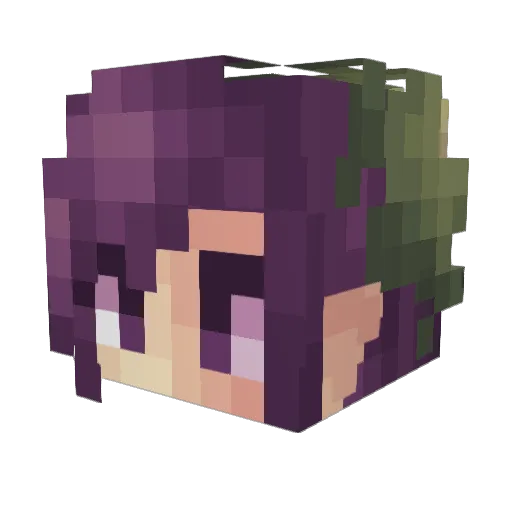 Fayefye Minecraft avatar head, 3D render