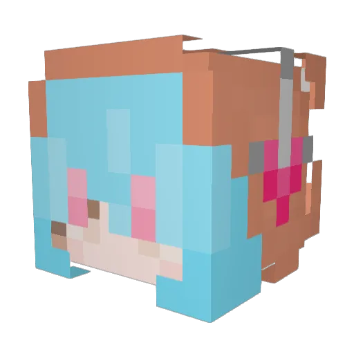 Faymaru Minecraft avatar head, 3D render