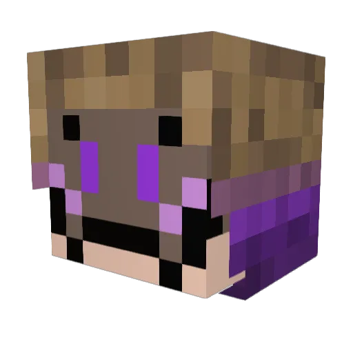 Fayndra Minecraft avatar head, 3D render