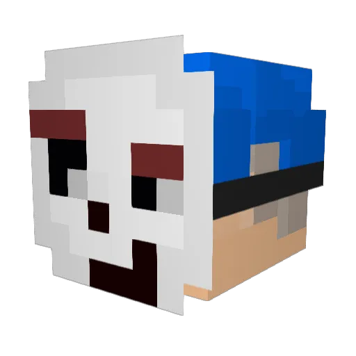 Fazafaker Minecraft avatar head, 3D render