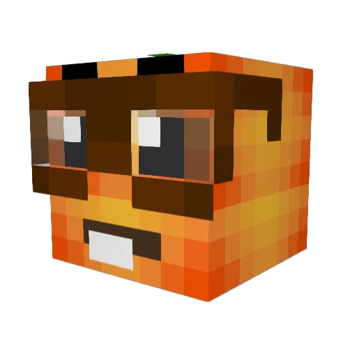 Fazbarat Minecraft avatar head, 3D render