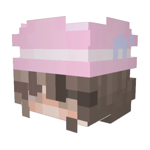 Fazehottie Minecraft avatar head, 3D render