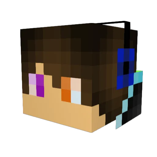 Fazektmryker Minecraft avatar head, 3D render