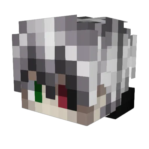 Fazeuy Minecraft avatar head, 3D render