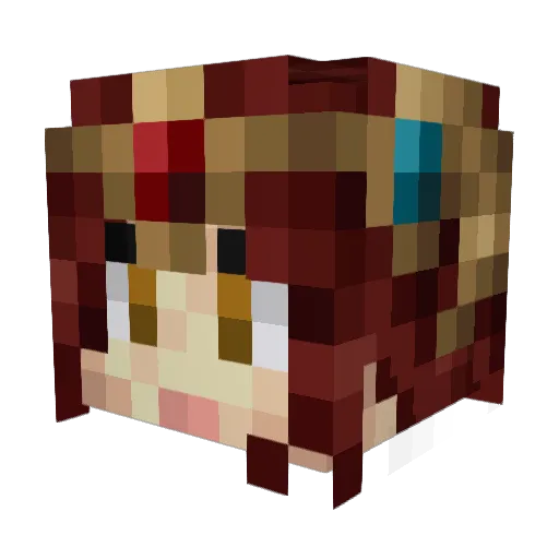 Fazmin Minecraft avatar head, 3D render