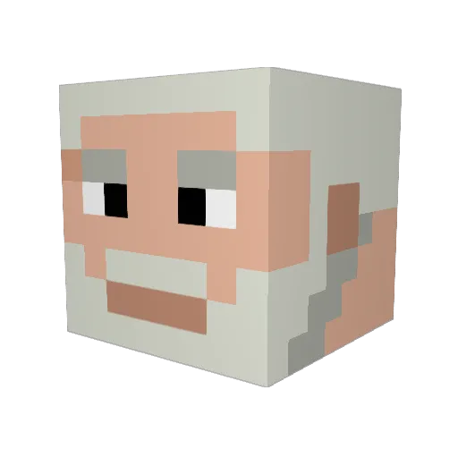 Fbatatinha Minecraft avatar head, 3D render