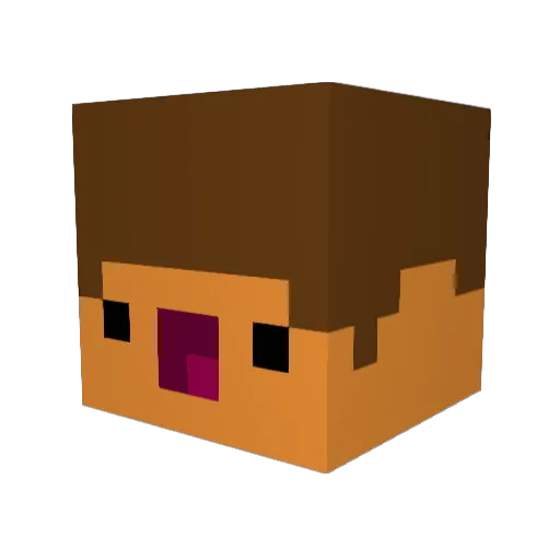 Fbelwad Minecraft avatar head, 3D render