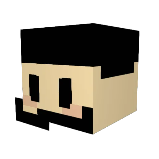 Fdop Minecraft avatar head, 3D render