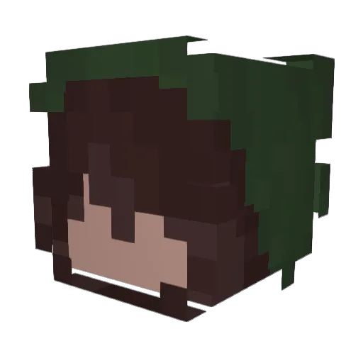 Fe4ther Minecraft avatar head, 3D render